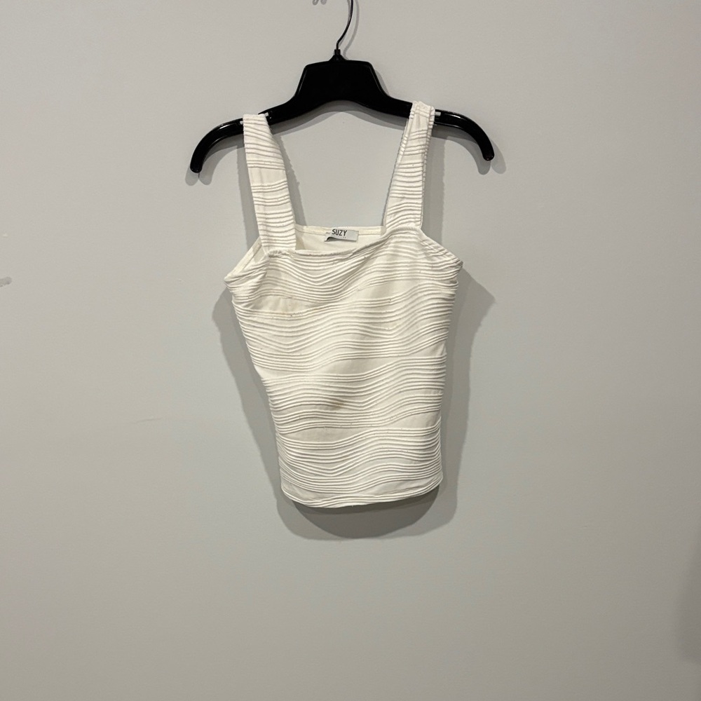 White Textured Camisole Top